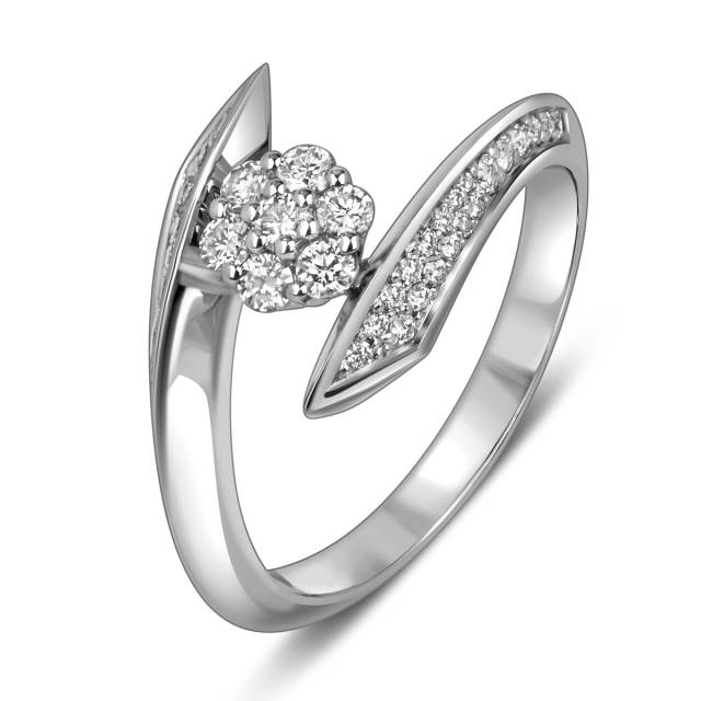 Кольцо из белого золота с бриллиантами (061371)