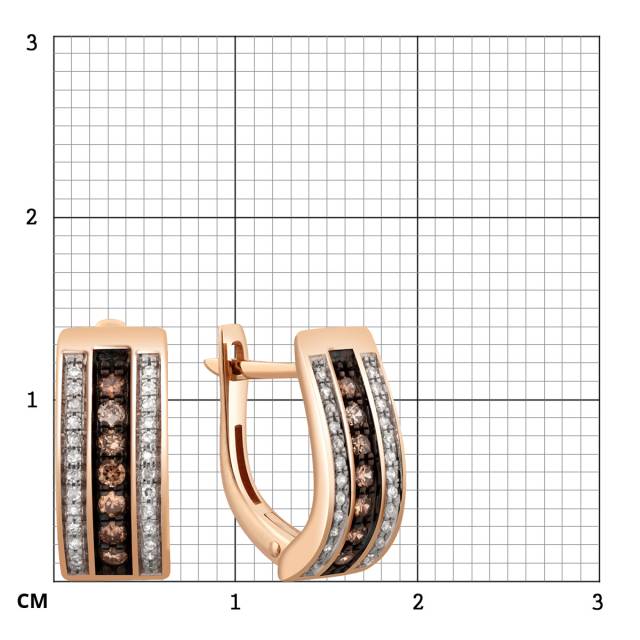 Серьги из красного золота с бриллиантами (042974)