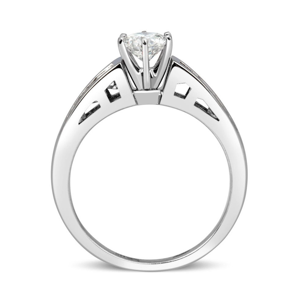 Помолвочное кольцо из белого золота с бриллиантами (013496)