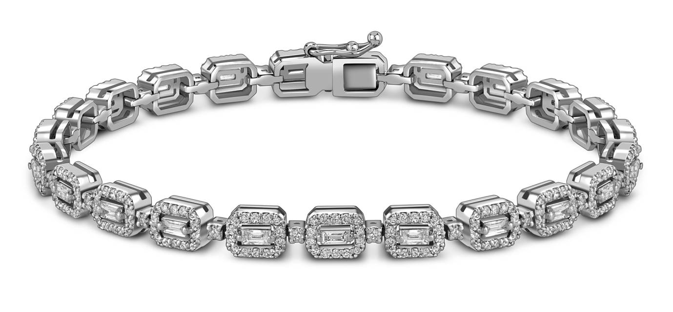 Браслет из белого золота с бриллиантами (051607)