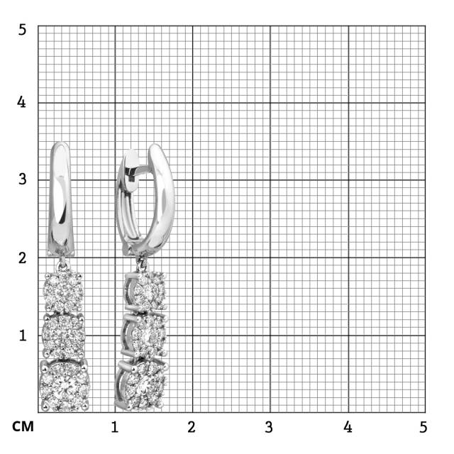Серьги из белого золота с бриллиантами (014114)
