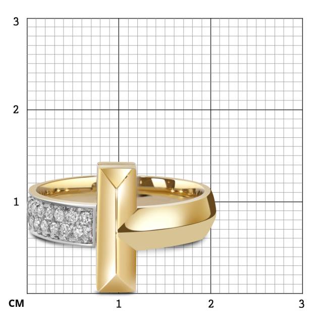 Кольцо из жёлтого золота с бриллиантами (059097)