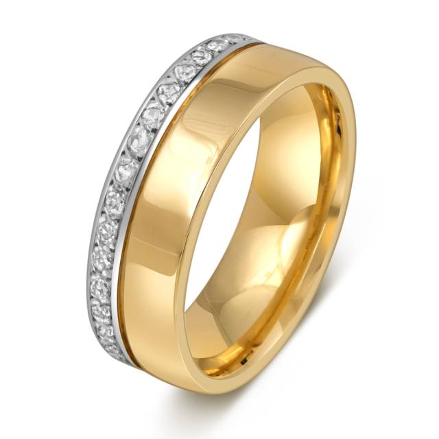 Кольцо из жёлтого золота с бриллимантами (054809)