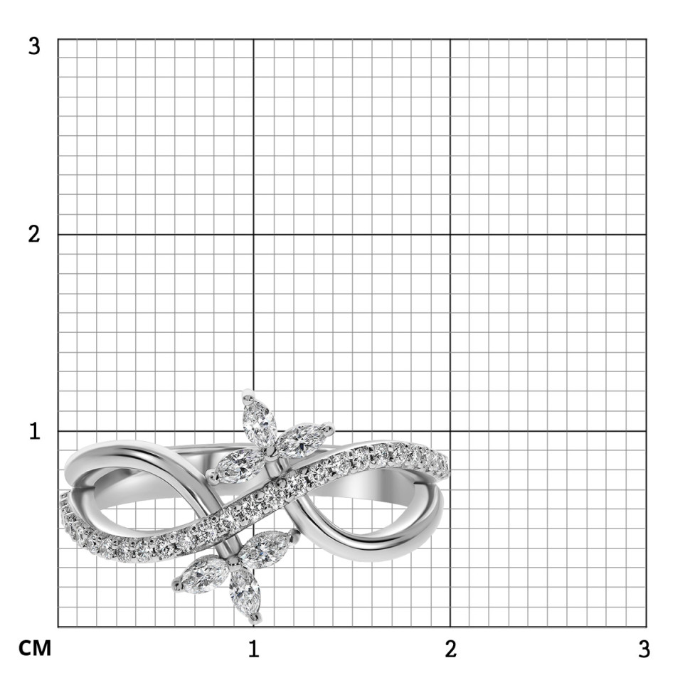 Кольцо из белого золота с бриллиантами (060220)