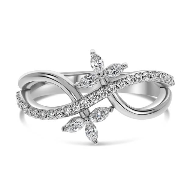 Кольцо из белого золота с бриллиантами (060220)