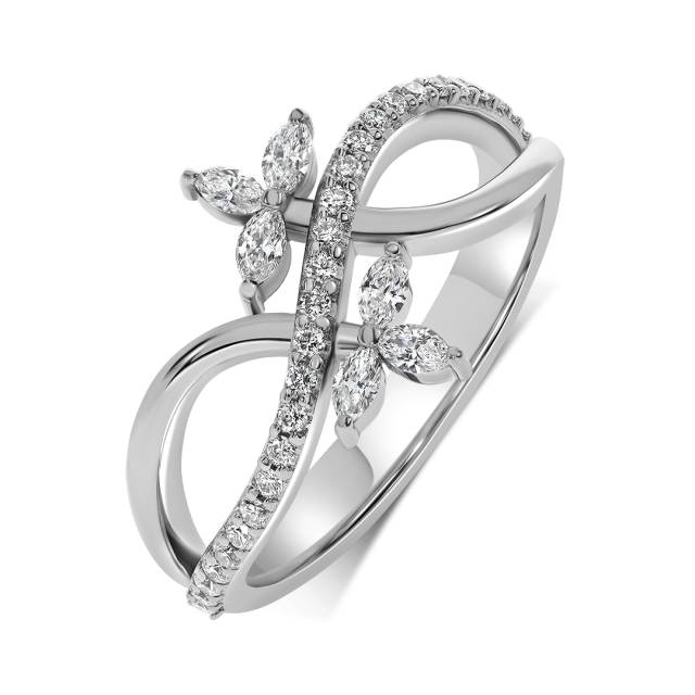 Кольцо из белого золота с бриллиантами (060220)