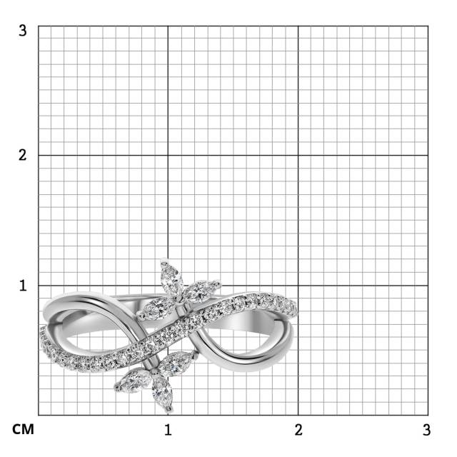 Кольцо из белого золота с бриллиантами (060220)