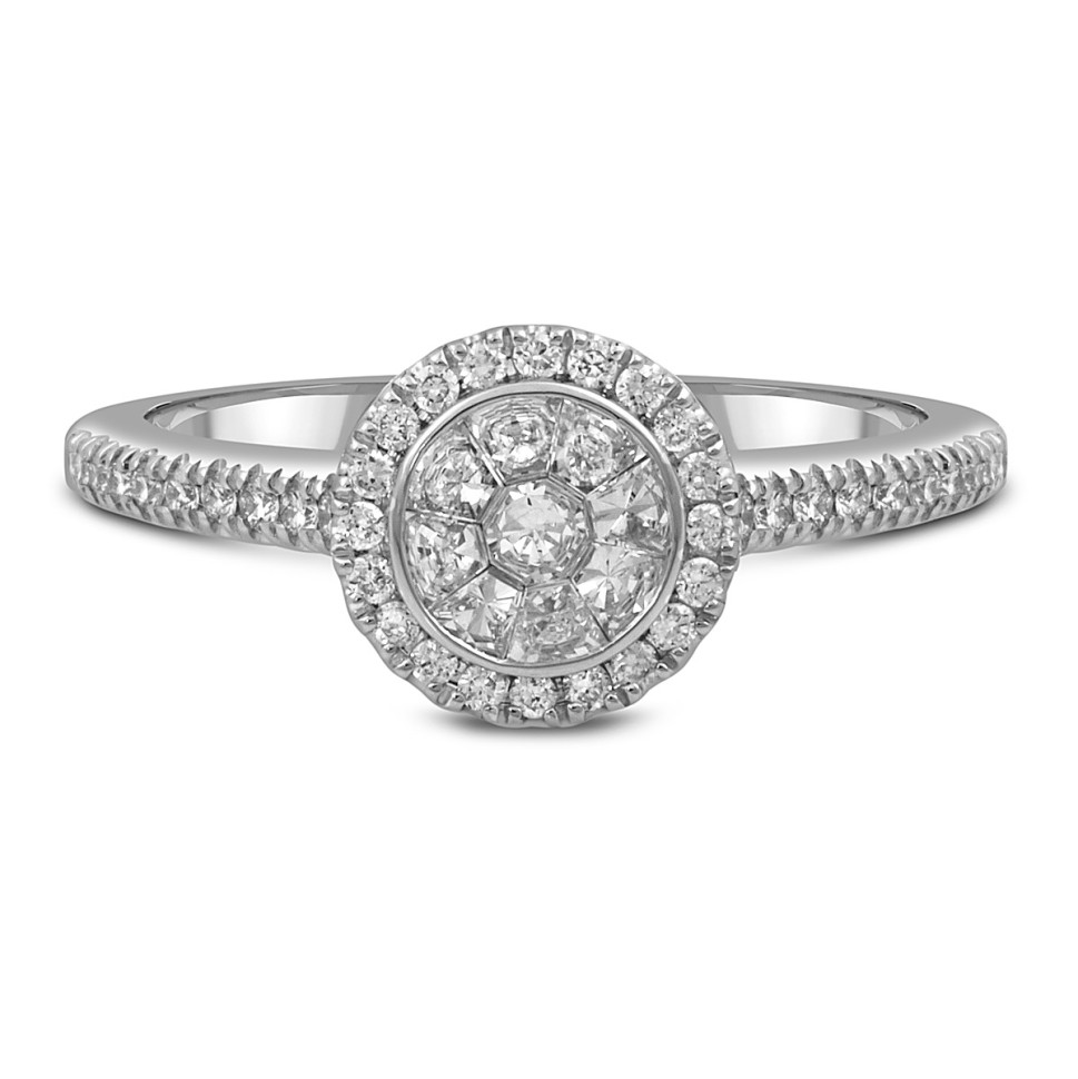 Кольцо из белого золота с бриллиантами 