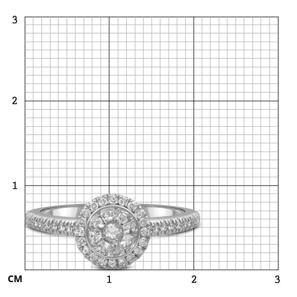 Кольцо из белого золота с бриллиантами 