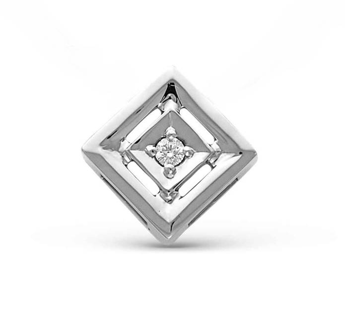 Кулон из белого золота с бриллиантом (060445)