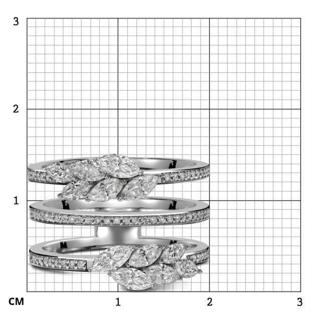 Кольцо из белого золота с бриллиантами  (060137)