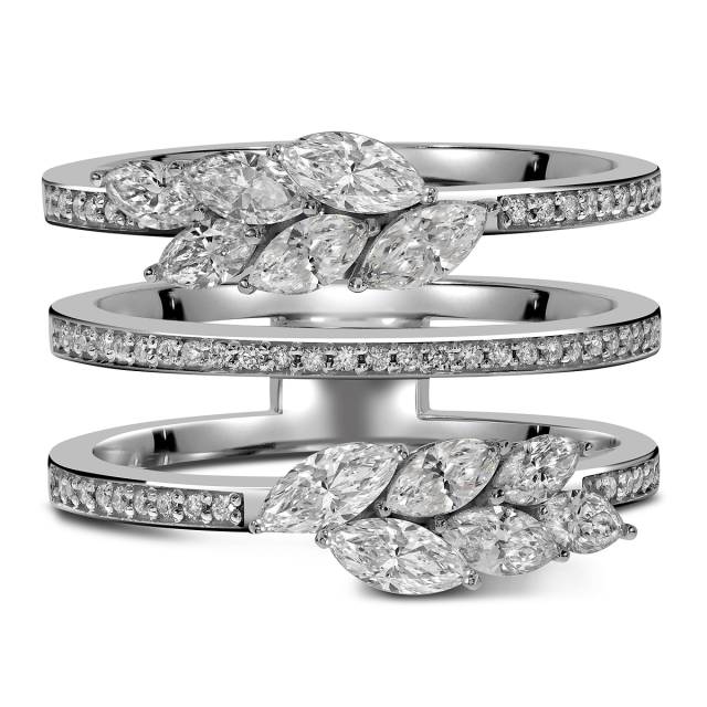 Кольцо из белого золота с бриллиантами  (060137)