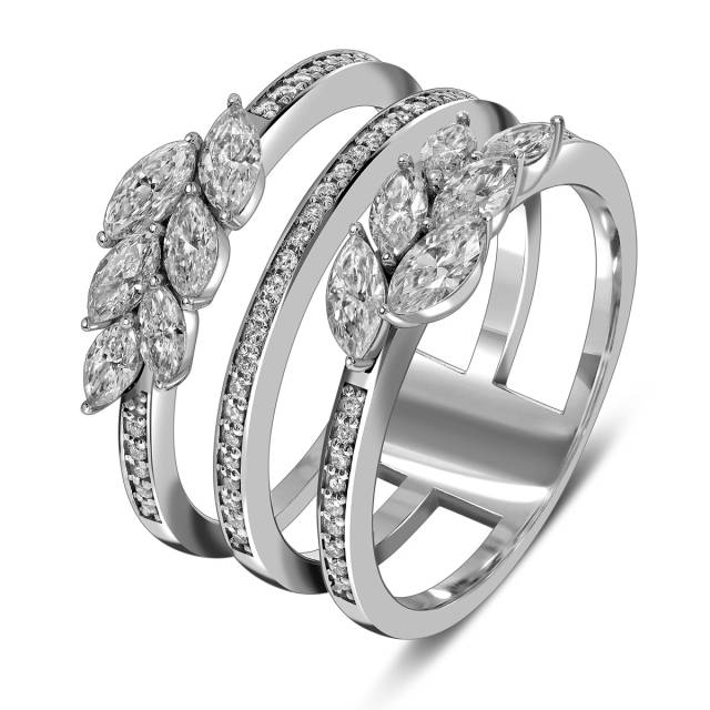 Кольцо из белого золота с бриллиантами  (060137)