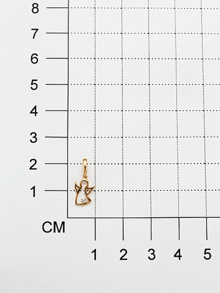 Кулон из красного золота с бриллиантом 