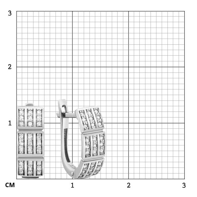 Серьги из белого золота с бриллиантами (024128)