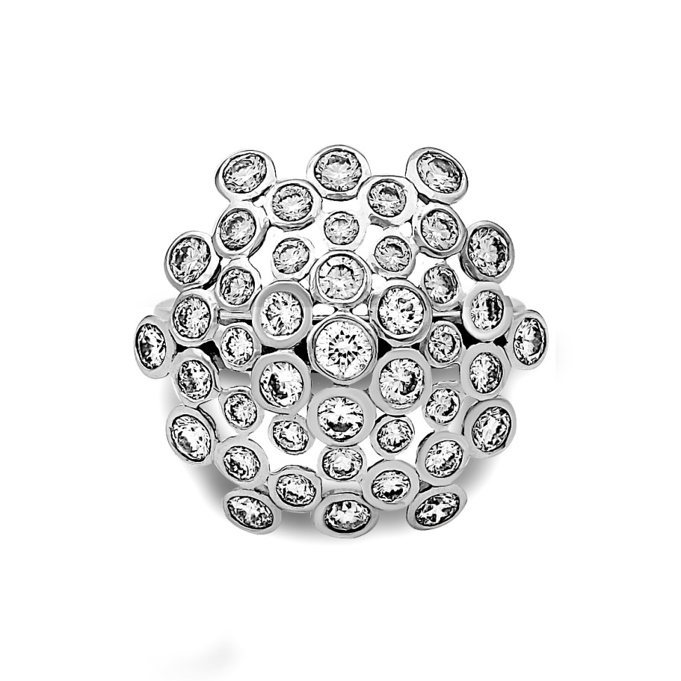 Кольцо из белого золота с бриллиантами (007161)