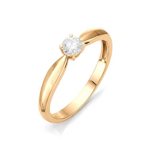 Помолвочное кольцо из красного золота с бриллиантом (032326)
