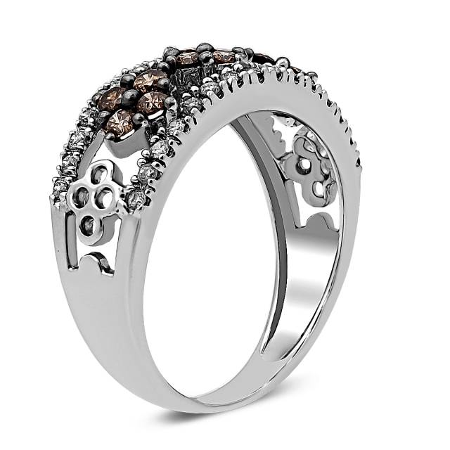 Кольцо из белого золота с бриллиантами (019928)