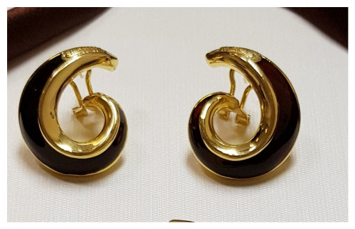 Серьги из серебра с эмалью 