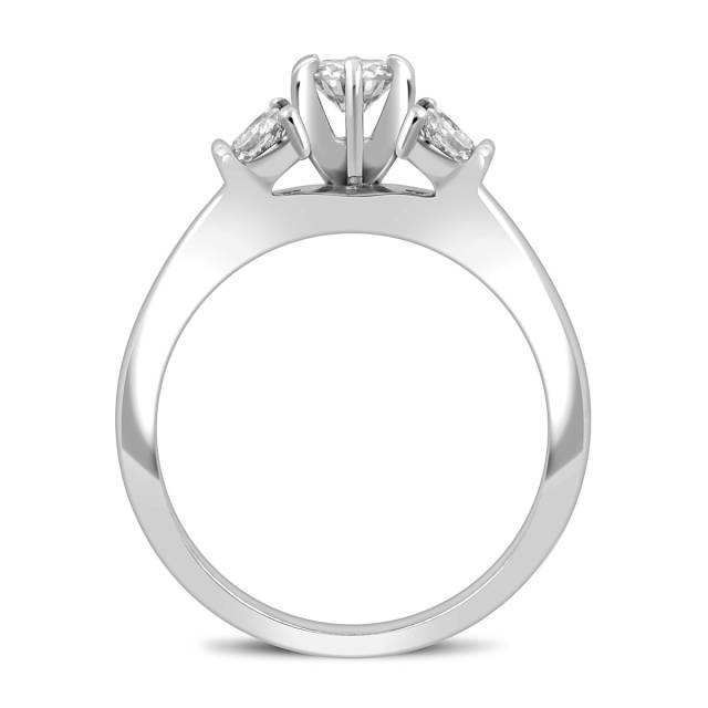 Помолвочное кольцо из белого золота с бриллиантами (042782)