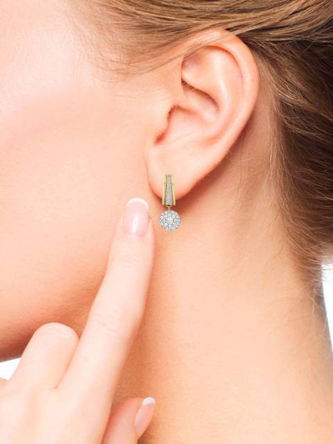 Серьги из жёлтого золота с бриллиантами (040311)