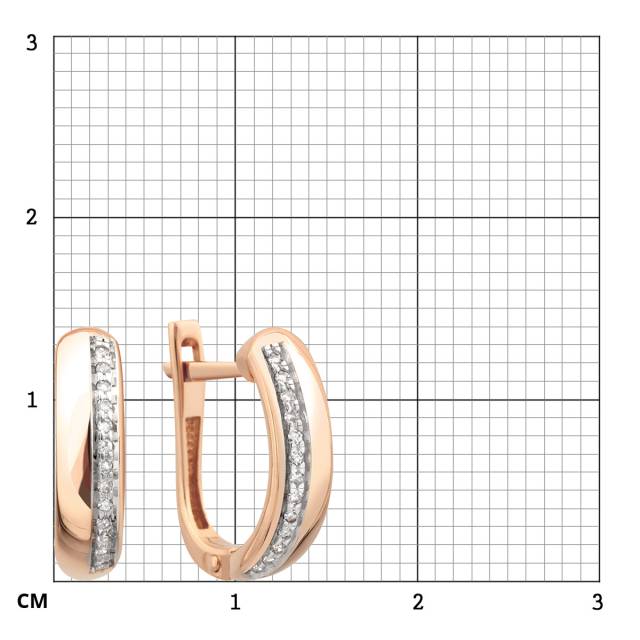 Серьги из красного золота с бриллиантами (024038)