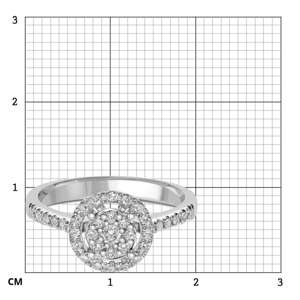 Кольцо из белого золота с бриллиантами (039588)