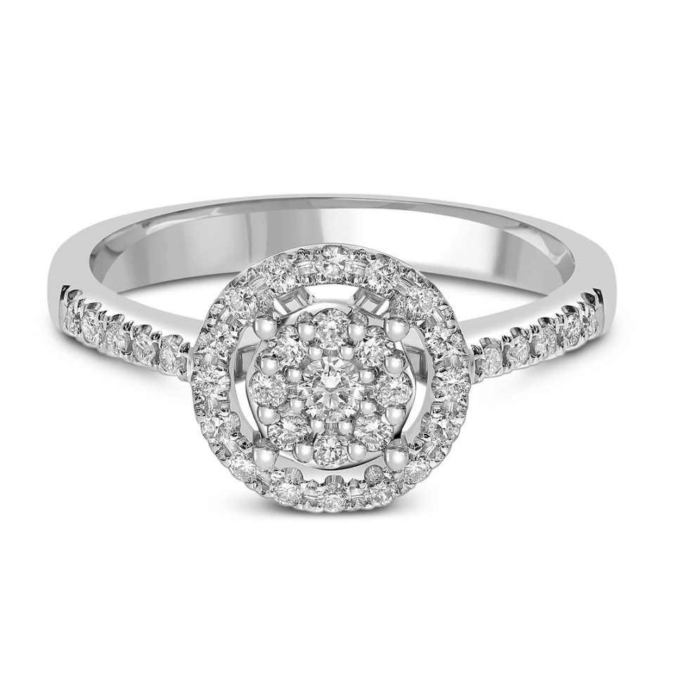 Кольцо из белого золота с бриллиантами (039588)