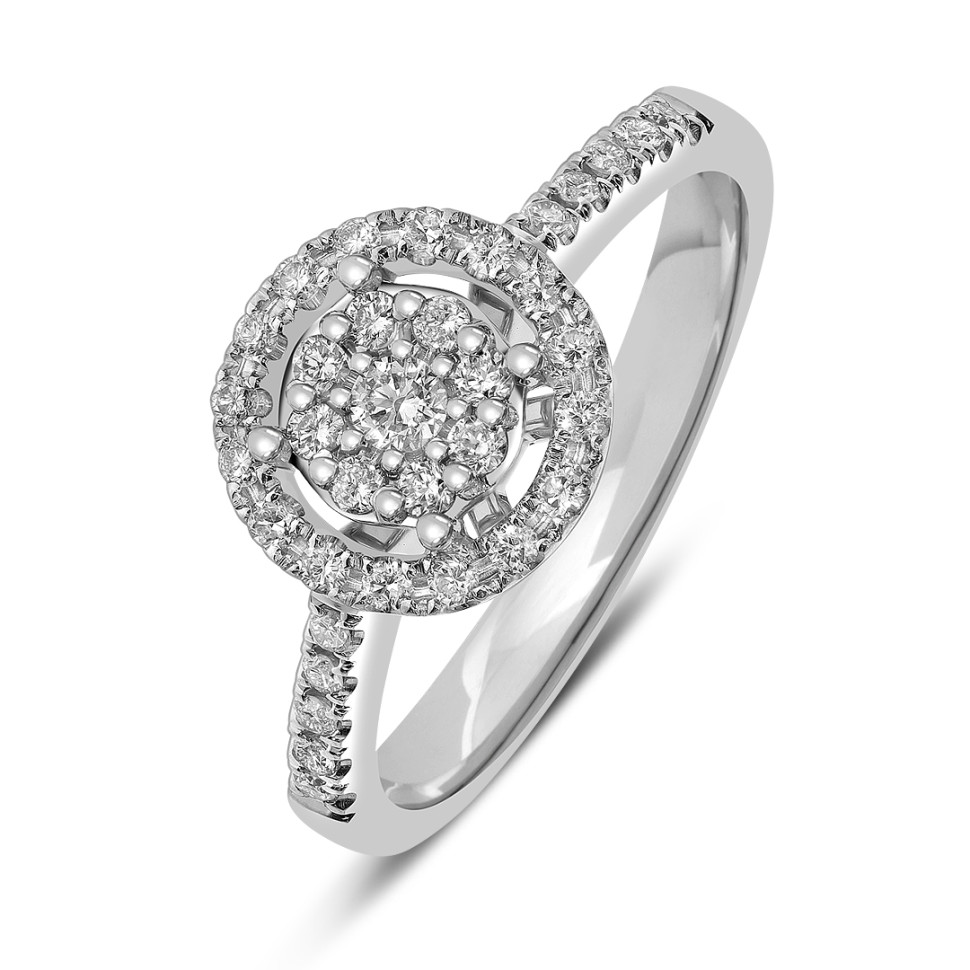 Кольцо из белого золота с бриллиантами (039588)