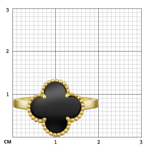 Кольцо из жёлтого золота с ониксом (057824)