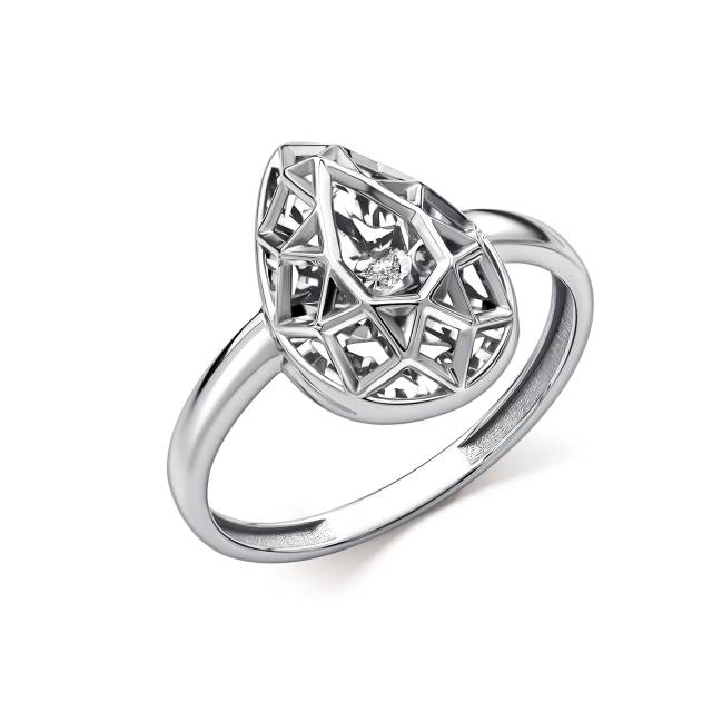 Кольцо из белого золота с бриллиантом (063017)