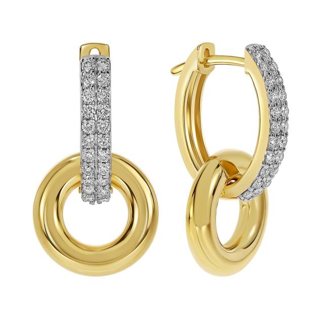 Серьги из жёлтого золота с бриллиантами (063707)