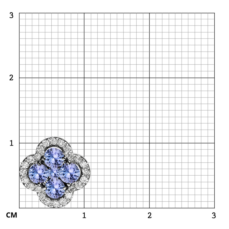 Кулон из белого золота с бриллиантами и танзанитами (059061)