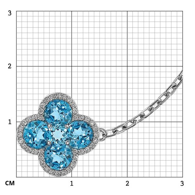 Браслет из белого золота с бриллиантами и топазами (059175)