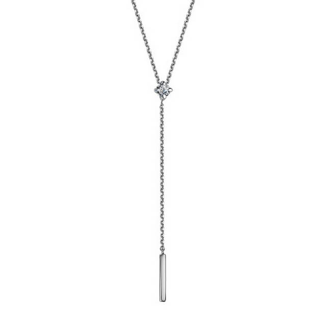 Колье из белого золота с бриллиантом (047123)