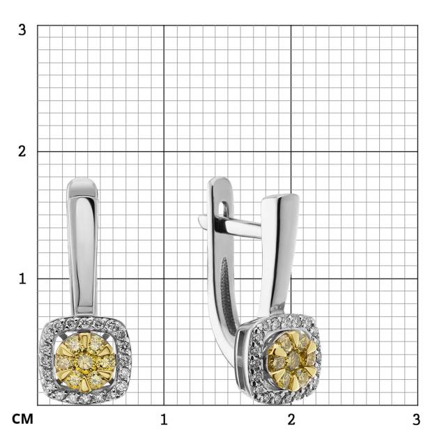 Серьги из белого золота с бриллиантами  (063749)