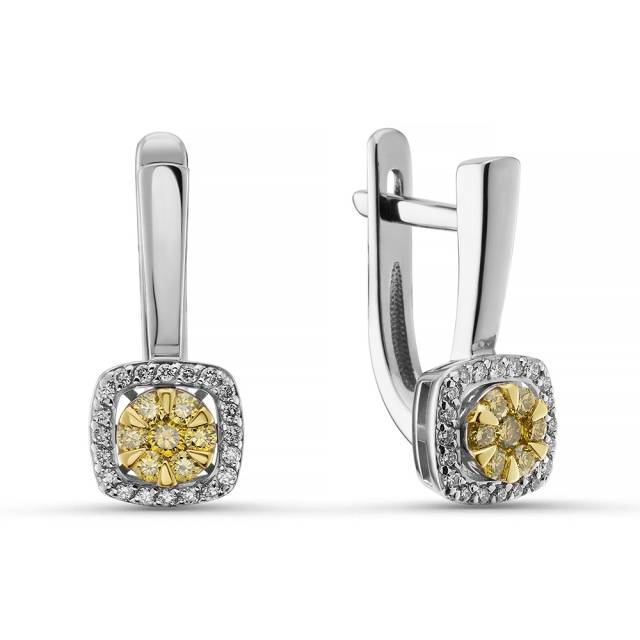 Серьги из белого золота с бриллиантами  (063749)