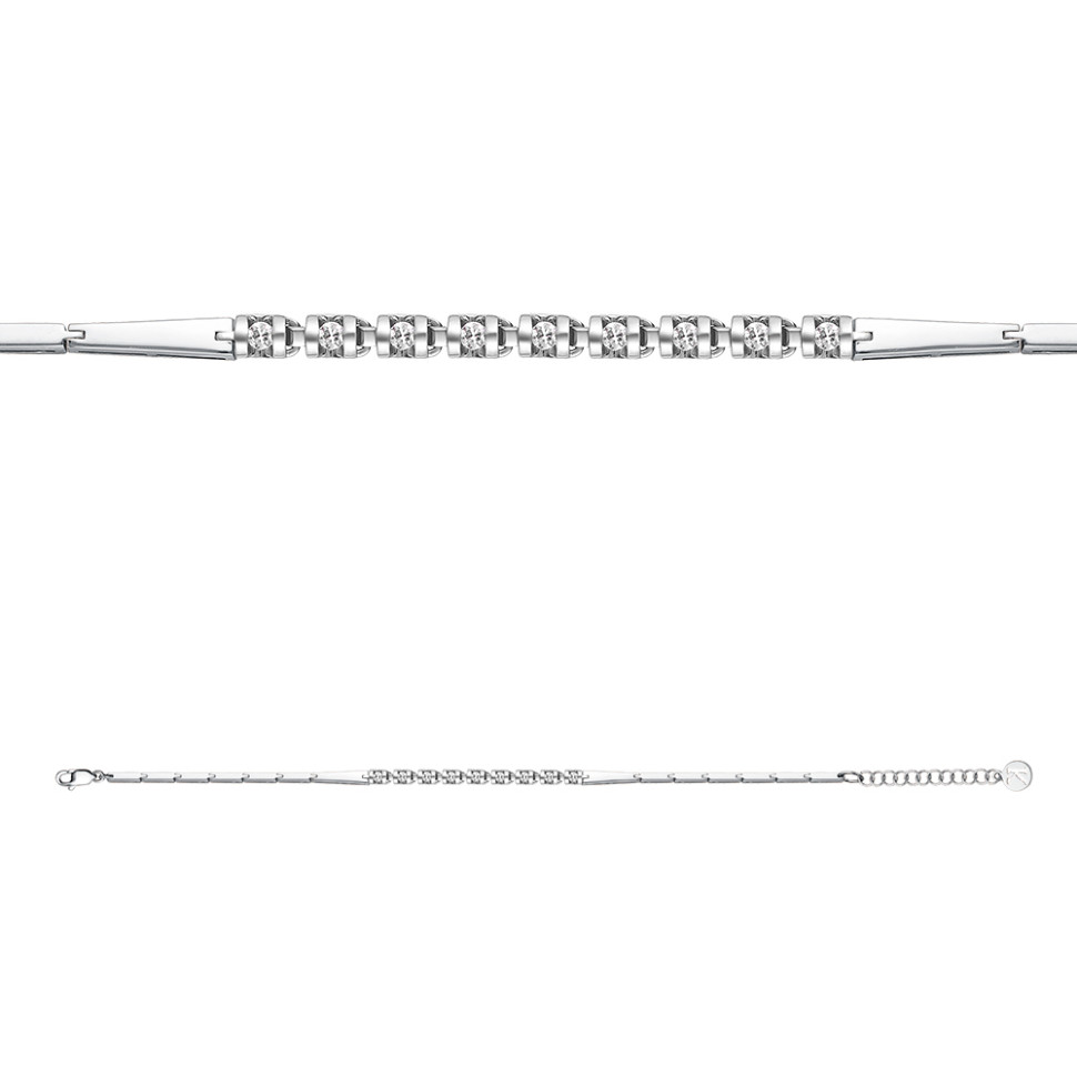 Браслет из белого золота с бриллиантами (050517)