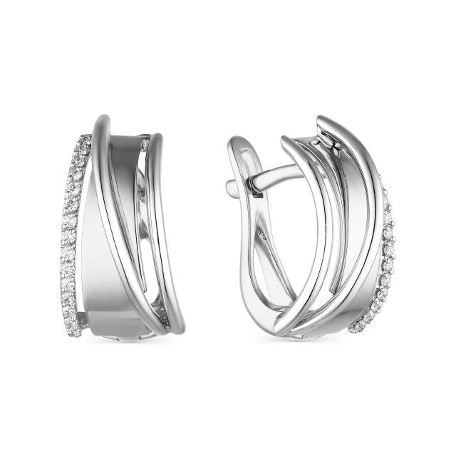 Серьги из белого золота с бриллиантами (043155)