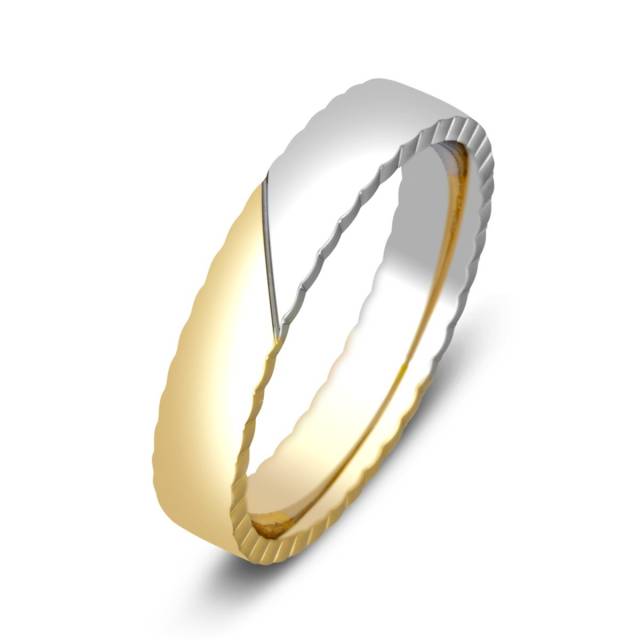 Обручальное кольцо из комбинированного золота Tiamo (014943)