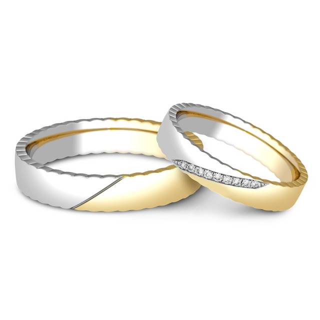 Обручальное кольцо из комбинированного золота Tiamo (014943)