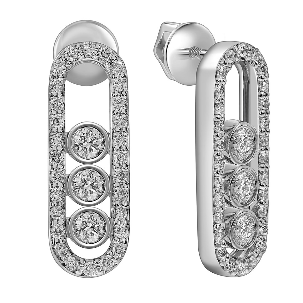 Серьги из белого золота с бриллиантами (059946)