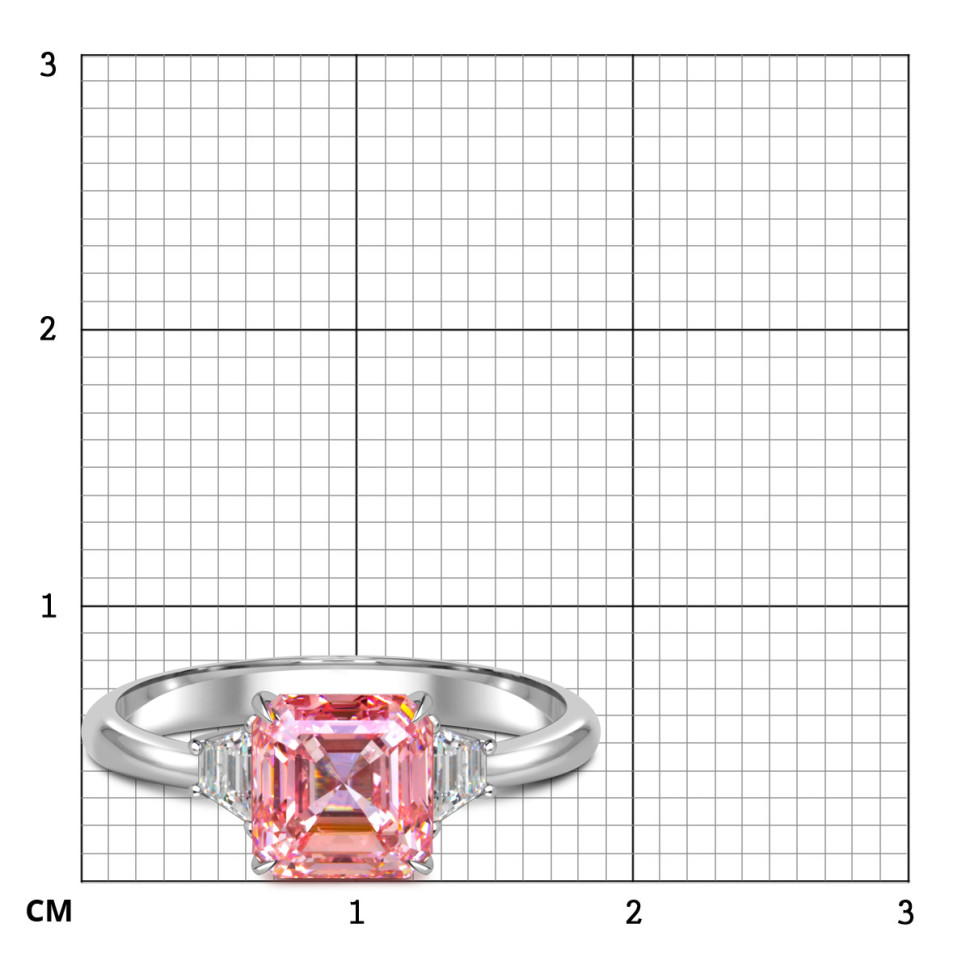 Помолвочное кольцо из белого золота с розовым бриллиантом (060202)