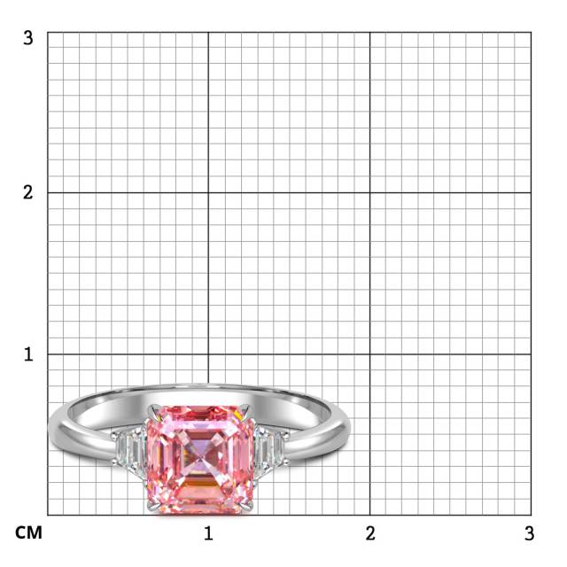 Помолвочное кольцо из белого золота с розовым бриллиантом (060202)