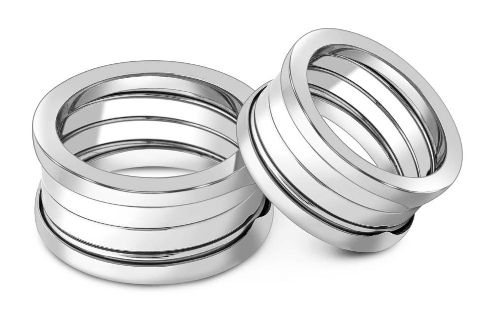 Обручальное кольцо из белого золота (040310)