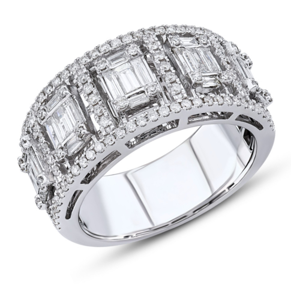 Кольцо из белого золота с бриллиантами (050677)