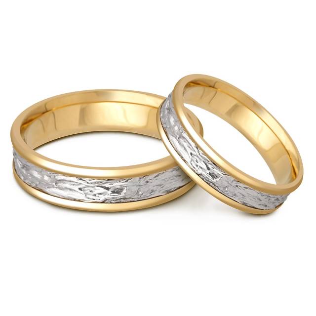 Обручальное кольцо из комбинированного золота (000118)