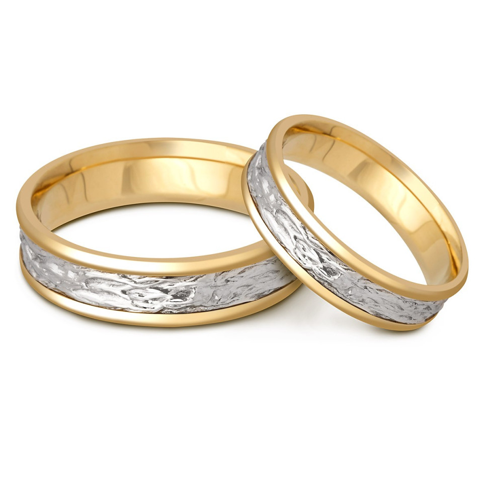 Обручальное кольцо из комбинированного золота (000118)