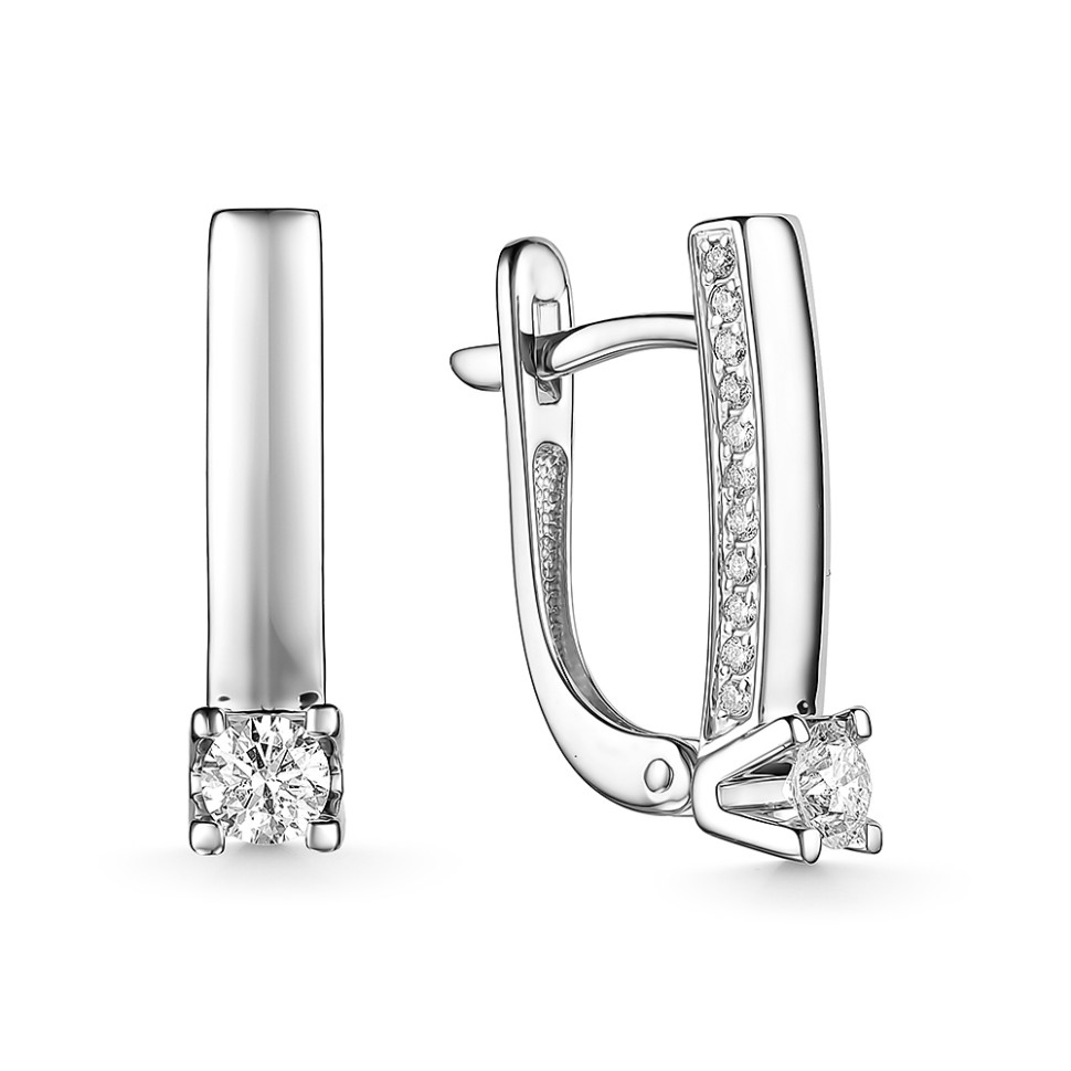 Серьги из белого золота с бриллиантами (057713)