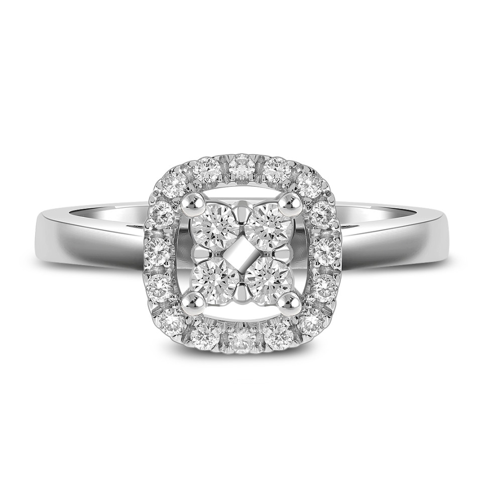 Кольцо из белого золота с бриллиантами (039706)